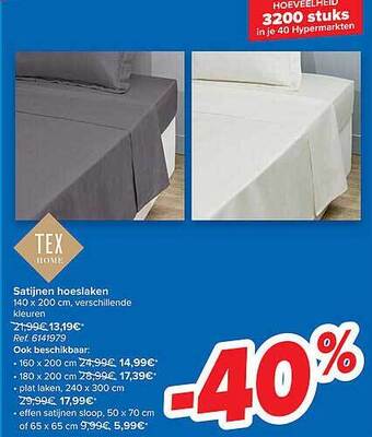 Carrefour Satijnen Hoeslaken aanbieding