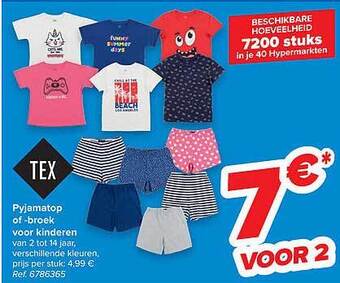 Carrefour Pyjamatop Of Broek Voor Kinderen aanbieding