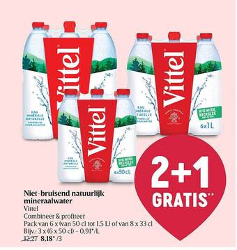 Delhaize Niet Bruisend Natuurlijk Mineraalwater aanbieding