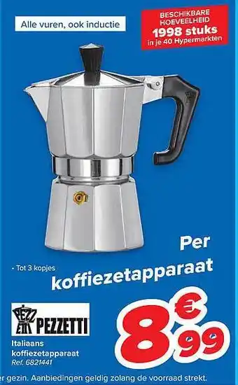 Carrefour Italiaans Koffiezetapparaat aanbieding