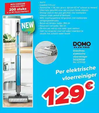 Carrefour Draadloze Elektrische Vloerreiniger aanbieding