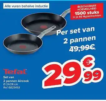 Carrefour Tefal Pannen Aircook aanbieding