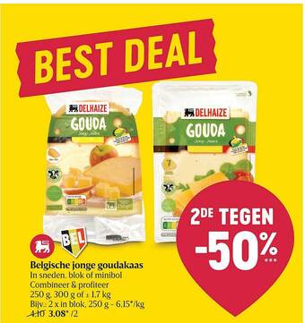 Delhaize Belgische Jonge Goudakaas aanbieding