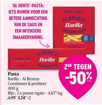 Delhaize Pasta Barilla Al Bronzo aanbieding