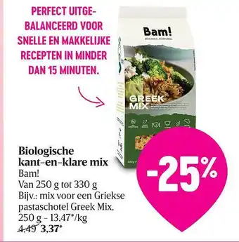 Delhaize Biologische Kant En Klare Mix aanbieding