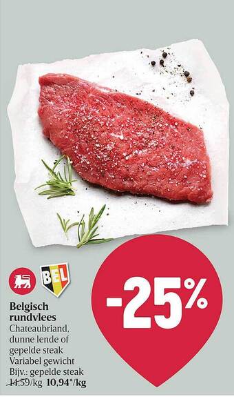 Delhaize Belgisch Rundvlees aanbieding