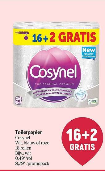 Delhaize Toiletpapier Cosynel aanbieding