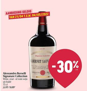 Delhaize Alessandro Berselli Signature Collection aanbieding