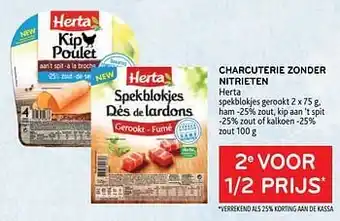Alvo Charcuterie zonder nitrieten herta 2e voor 1-2 prijs aanbieding