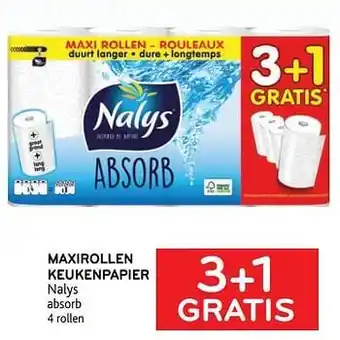 Alvo Maxirollen keukenpapier nalys 3+1 gratis aanbieding