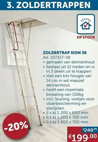 Zelfbouwmarkt Zoldertrap sion 36 aanbieding