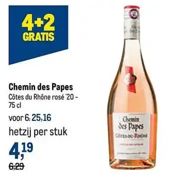 Chemin des papes côtes du rhône rosé