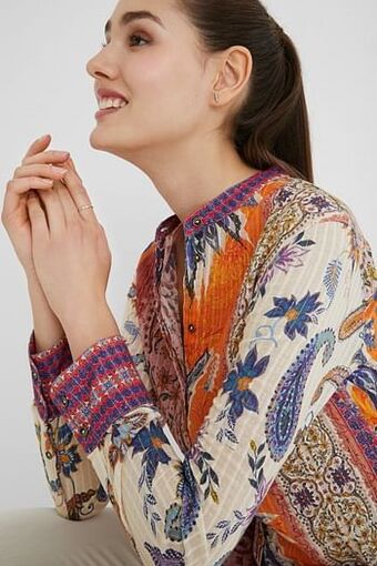 Desigual Boho blouse met paisleyprint - RED - S aanbieding