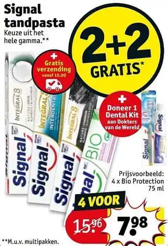 Kruidvat Signal tandpasta bio protection aanbieding