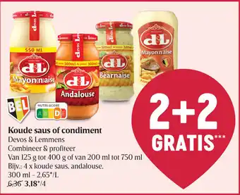 Delhaize Koude saus of condiment aanbieding
