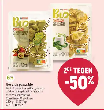 Delhaize Gevulde pasta, bio 250 G aanbieding