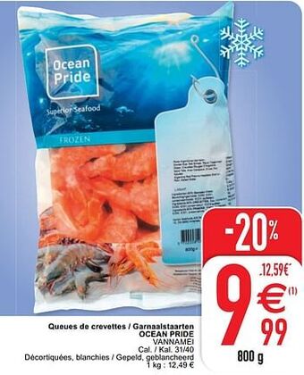 Cora Queues de crevettes - garnaalstaarten ocean pride vannamei aanbieding