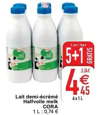 Cora Lait demi-écrémé halfvolle melk cora aanbieding