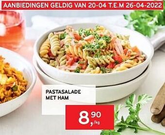 Pastasalade met ham