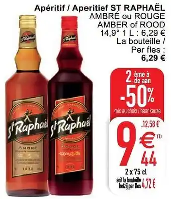 Cora Apéritif - aperitief st raphaël ambré ou rouge amber of rood aanbieding