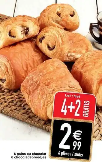 Cora 6 pains au chocolat 6 chocoladebroodjes aanbieding