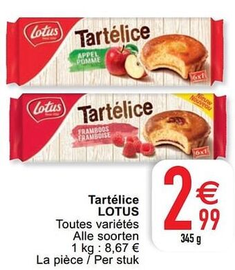 Cora Tartélice lotus aanbieding