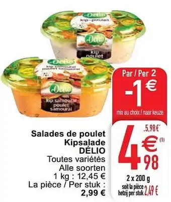 Cora Salades de poulet kipsalade délio aanbieding
