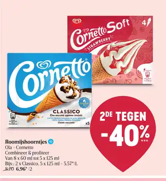 Delhaize Cornetto Roomijshoorntjes aanbieding