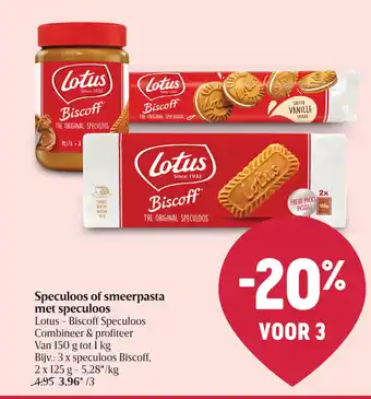 Delhaize Lotus Speculoos of smeerpasta met speculoos 125 G aanbieding