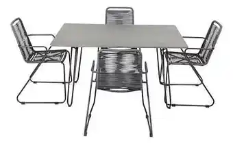 Dreamland Ocean tuinset Ibiza 140 cm / Ibiza grijs - 4 stoelen aanbieding
