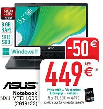 Cora Acer notebook nx.hvteh.005 aanbieding