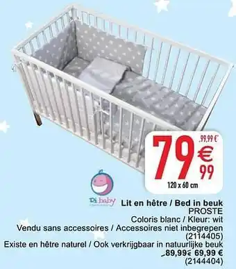 Cora Lit en hêtre - bed in beuk proste aanbieding