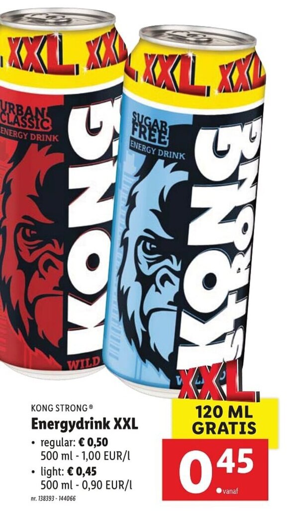 Kong Strong Energydrink XXL promotie bij Lidl