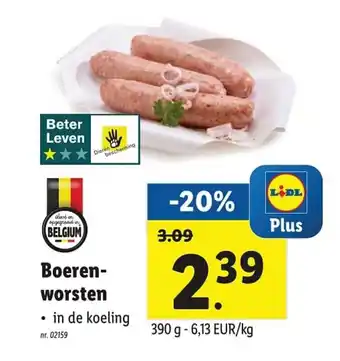 Lidl Boeren worsten aanbieding