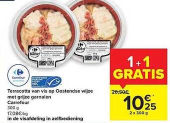 Hyper Carrefour Terracotta Van Vis Op Oostendse Wijze Met Grijze Garnalen aanbieding
