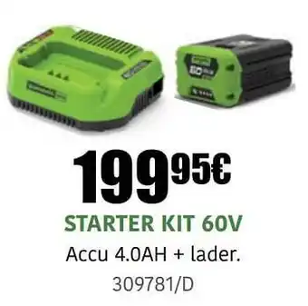 Europoint Greenworks starter kit 60v aanbieding