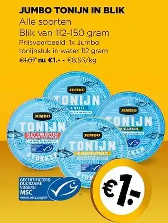 Jumbo Jumbo tonijnstuk in water aanbieding
