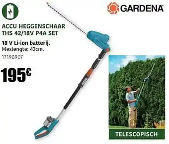 Europoint Gardena accu heggenschaar ths 42-18v p4a set aanbieding