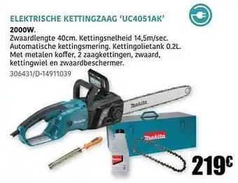 Makita elektrische kettingzaag uc4051ak