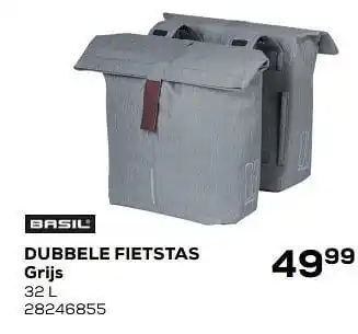 Supra Bazar Dubbele fietstas grijs aanbieding