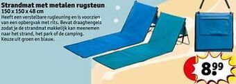 Kruidvat Strandmat met metalen rugsteun aanbieding