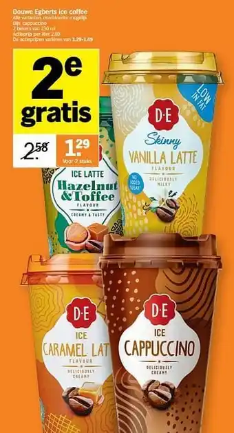 Albert Heijn Douwe egberts ice coffee cappuccino aanbieding