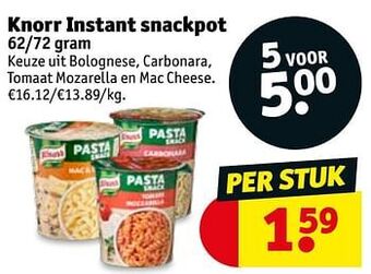 Kruidvat Knorr instant snackpot aanbieding