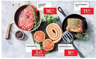Alvo Tussenrib Biefstuk, Orloffgebraad, Kippenchipolata, Pizzaburgers aanbieding