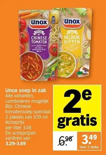 Albert Heijn Unox chinese tomatensoep speciaal aanbieding