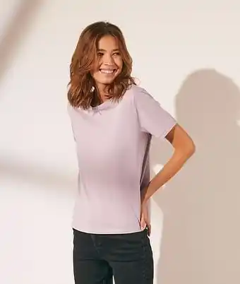 Basic t-shirt met ronde hals - S - LILA - Etam