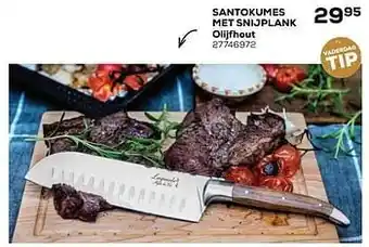 Santokumes met snijplank olijfhout