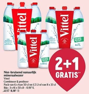 Delhaize Niet-bruisend natuurlijk mineraalwater vittel aanbieding