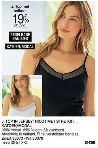 Damart Top in jerseytricot met stretch katoen-modal aanbieding