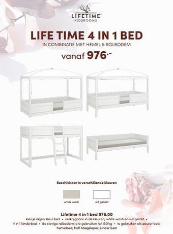 Baby & Tiener Lifetime 4 in 1 bed aanbieding